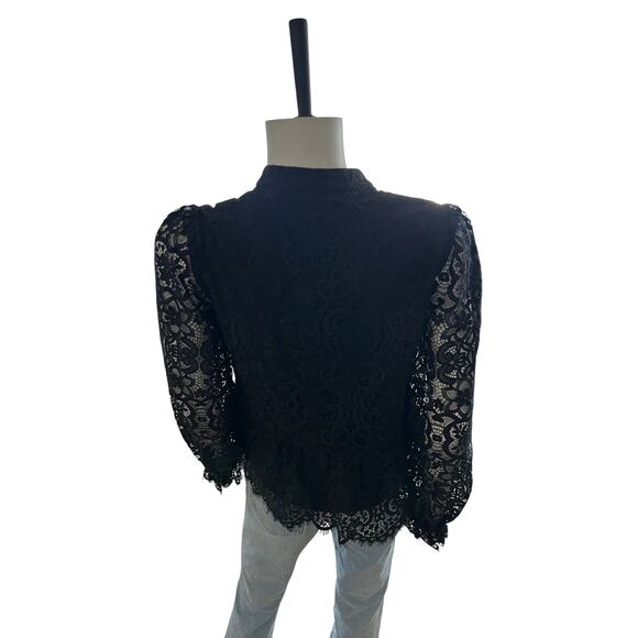 Lilly Pulitzer Jacelynne Lace Top Onyx Two Tone Carnival Lace - Picture 6 of 15